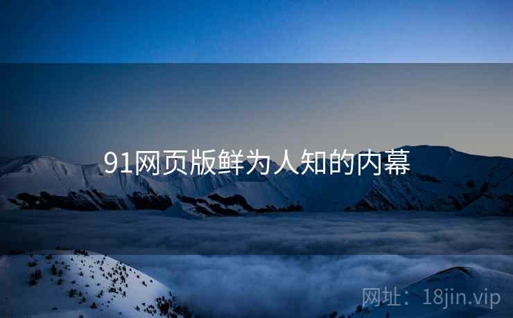 91网页版鲜为人知的内幕