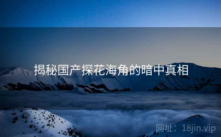 揭秘国产探花海角的暗中真相